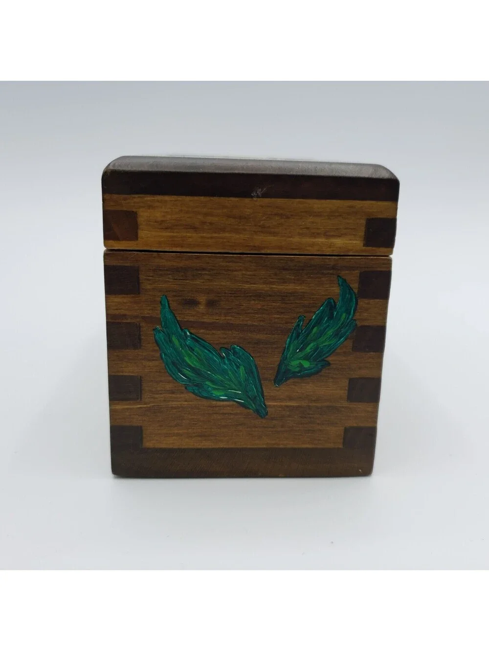 Vintage NOS Hallmark Playing Cards Roses in Wood Hand Painted Box Holder